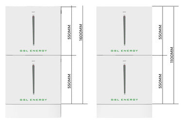 GSL Energy battery dimensions and stacking options